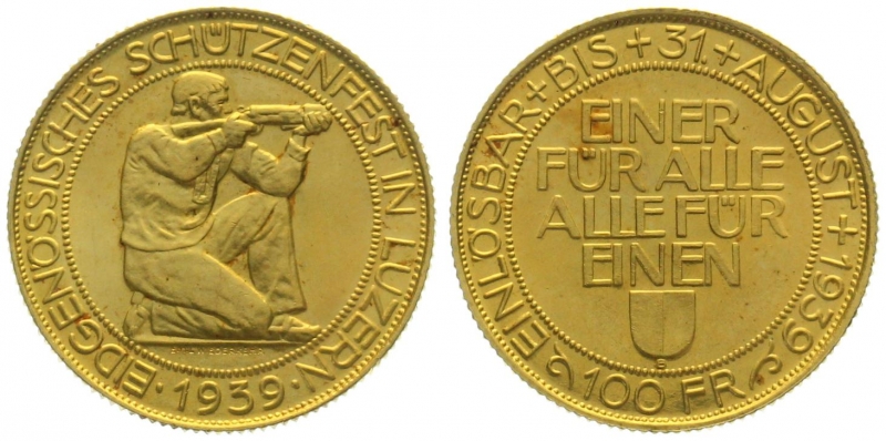 1939 Luzern - 100 Franken - Im Originaletui